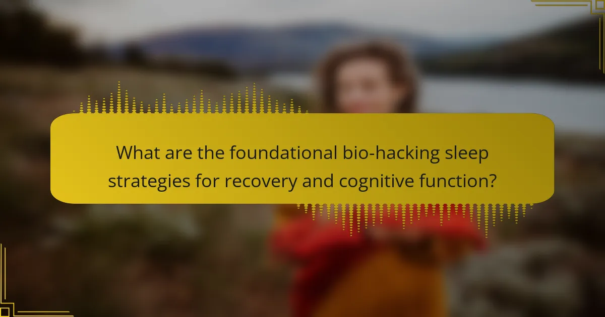 What are the foundational bio-hacking sleep strategies for recovery and cognitive function?