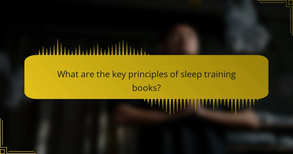 What are the key principles of sleep training books?
