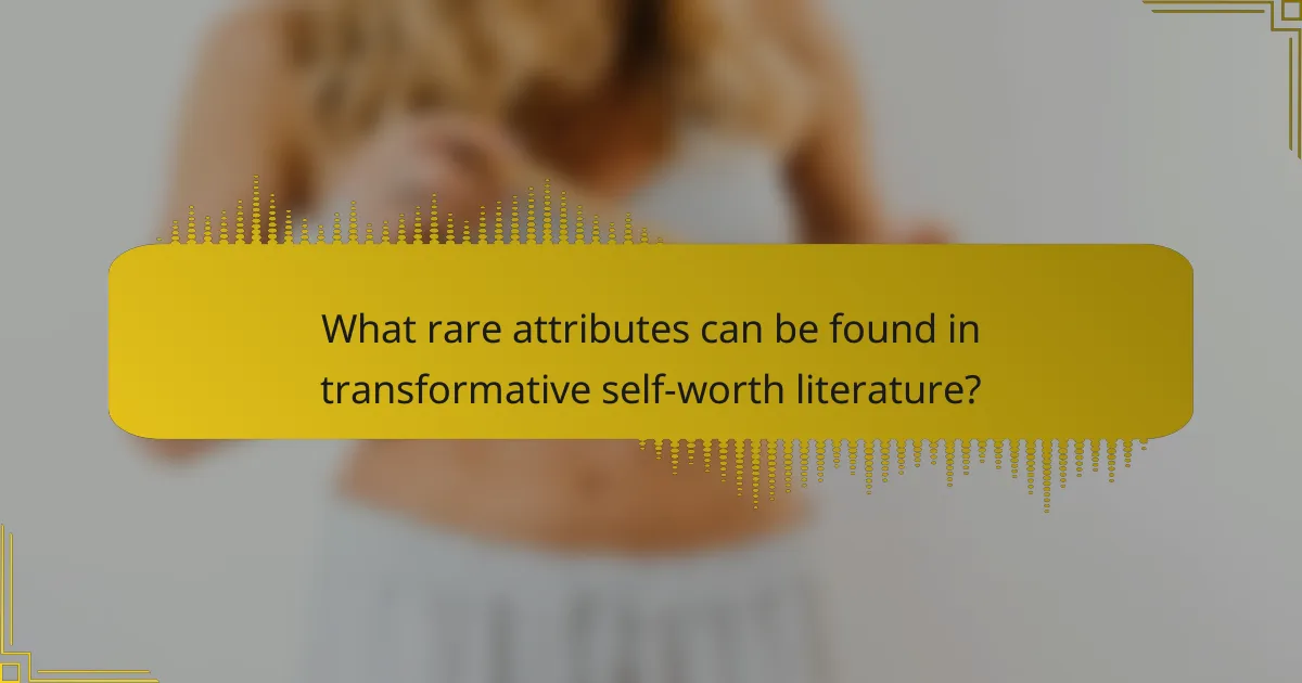 What rare attributes can be found in transformative self-worth literature?