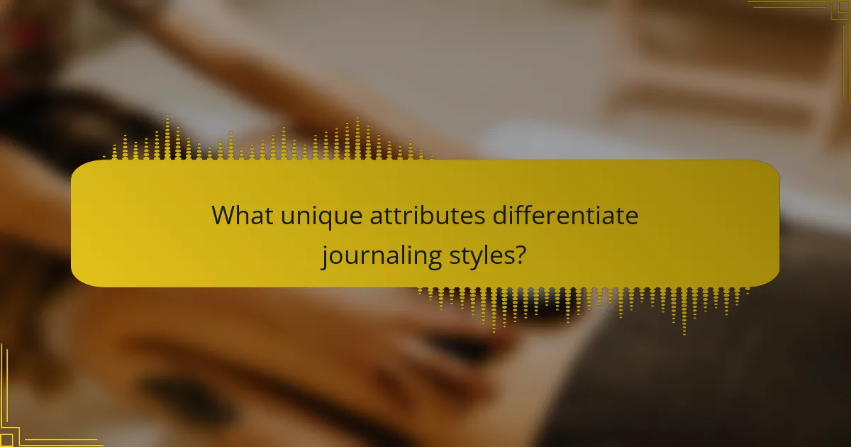 What unique attributes differentiate journaling styles?
