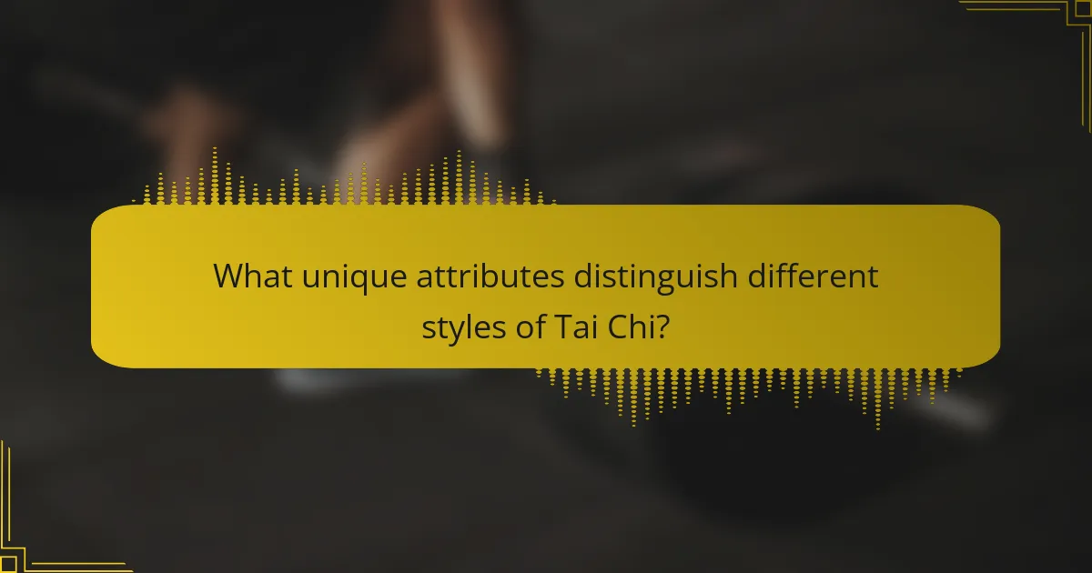 What unique attributes distinguish different styles of Tai Chi?
